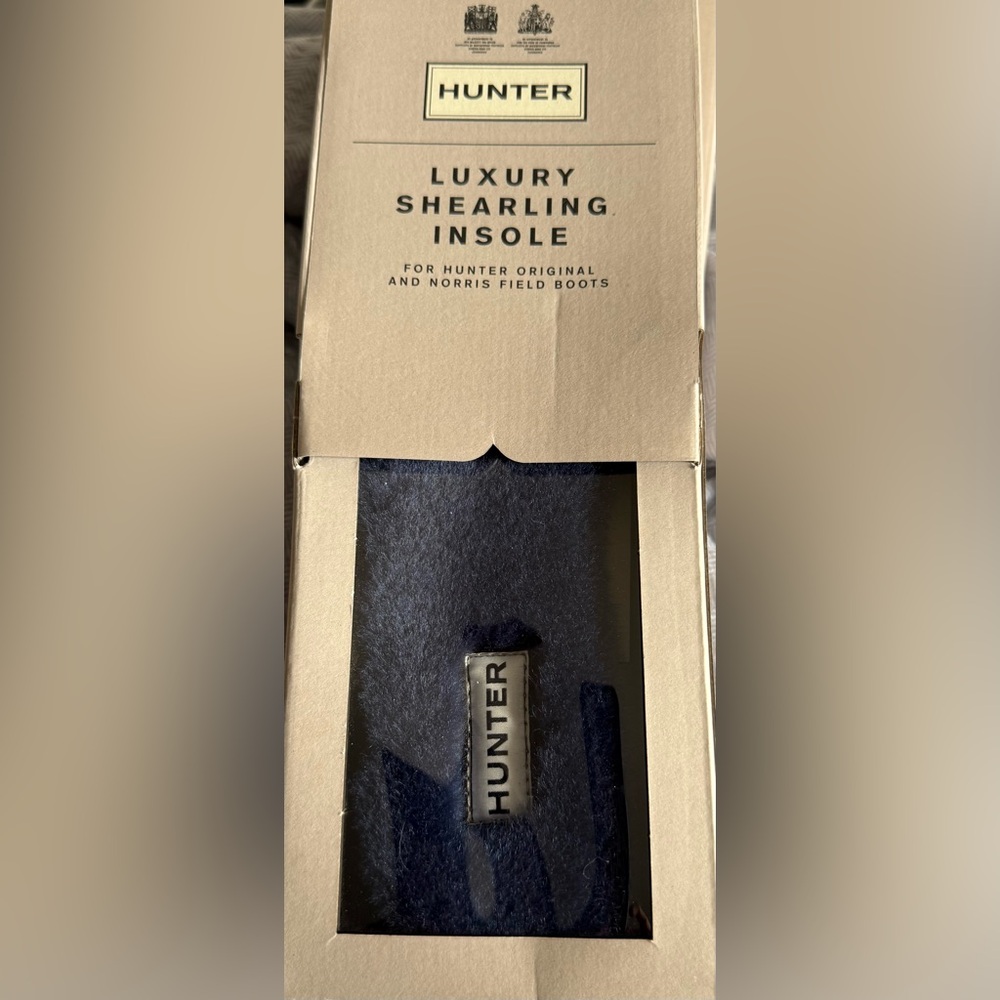 Hunter Navy and Cream Luxury Shearling Insole